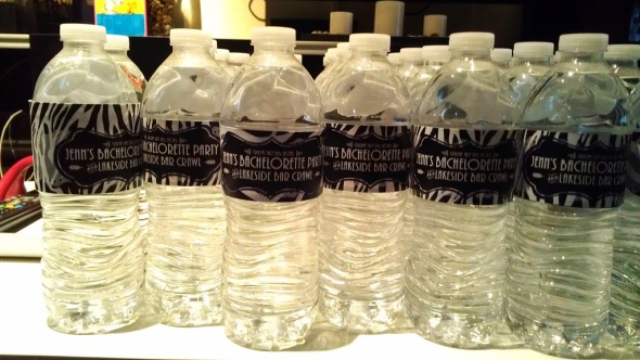 Bachelorette party water bottle labels